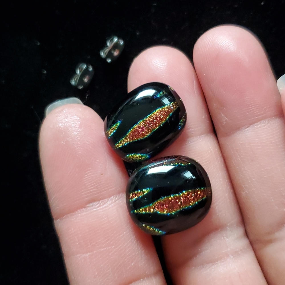 Hand Blown Glass Earrings.